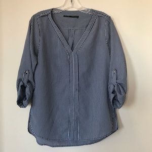 Navy & white striped Zara blouse